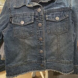 Classic Blue Denim Jacket with Silver Buttons